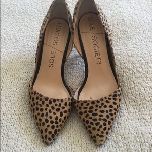 Sole Society Animal print d’orsay heels